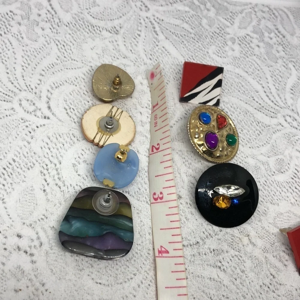 Bundle lot 7 funky fun vintage statement earrings - Picture 8 of 8